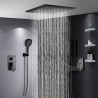Rainfall Shower System Massinkinen suihkuhana 16 tuuman mattamusta