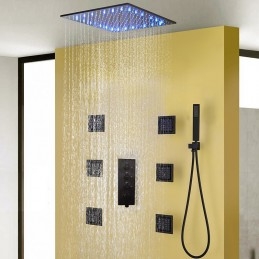 Musta Rain LED Suihkupää...